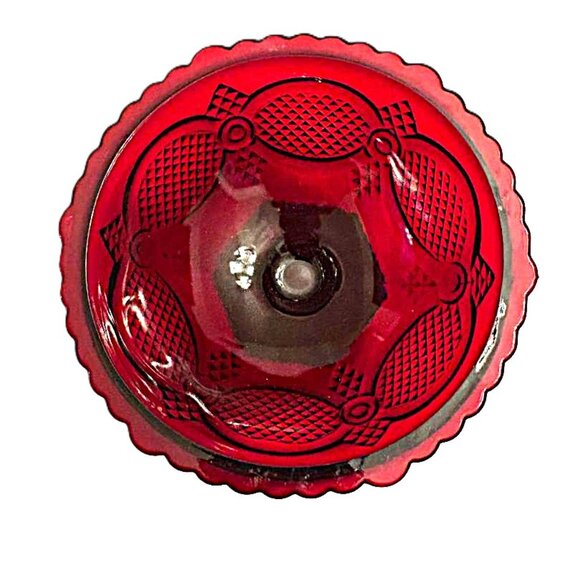 Vintage Avon 1876 Cape Cod CANDY DISH Footed Red Ruby Glass Pedestal Bowl - Picture 2 of 6